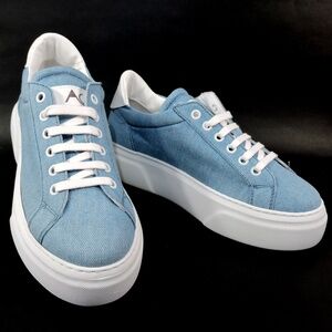 ALBERTO CICCIOLI 🇮🇹 WOMEN'S BLUE FABRIC COMFORT FASHION SNEAKERS